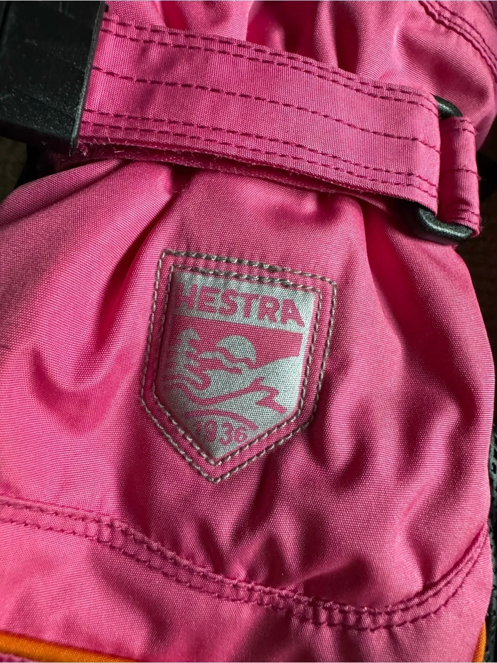 Hestra Junior Waterproof Primaloft Ski Gloves Pink Orange Girls Size 7
